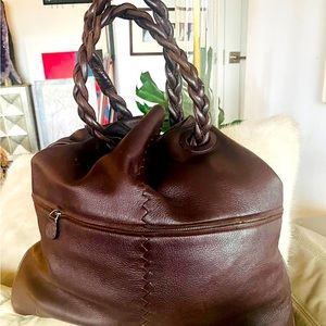 Bottega Venetta brown leather hobo bag
